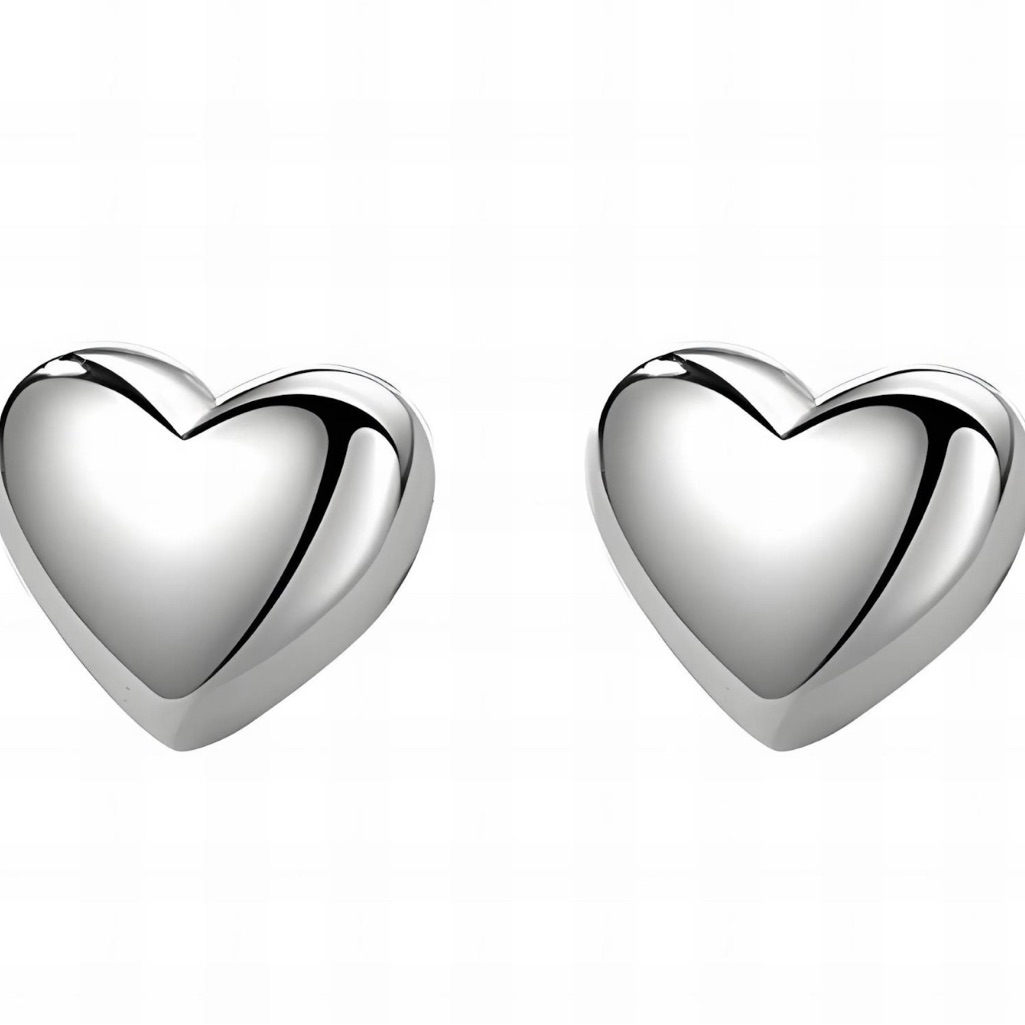 Silver Heart Stud Earrings